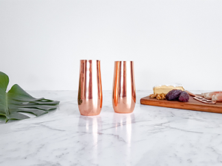 Stemless Copper Champagne Glasses - 2 Pack